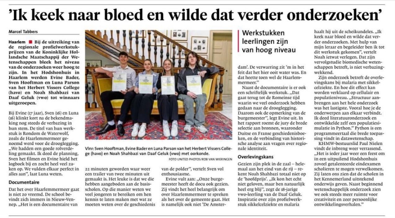 Artikel Haarlems Dagblad