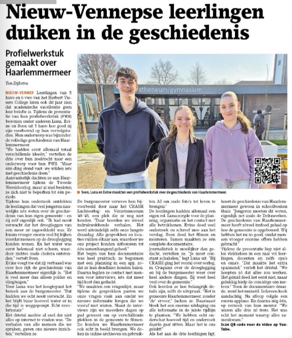 Artikel in HCnieuws - 11 maart 2026