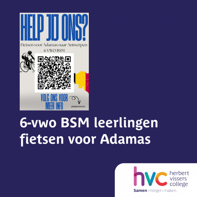 6-vwo BSM leerlingen fietsen voor Adamas