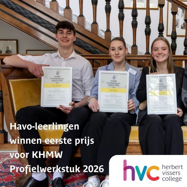 KHMW Profielwerkstukprijs voor Evine, Luna en Sven