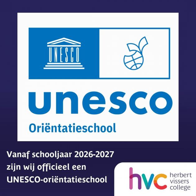 HVC officieel UNESCO-oriëntatieschool in schooljaar 2026-2027